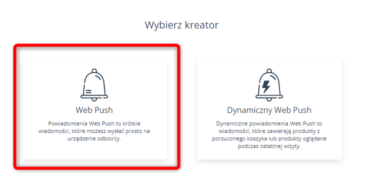 web push kreator statyczny