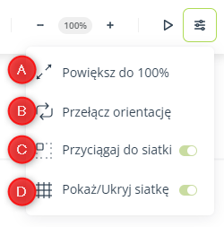 opcje widoku WebFlow