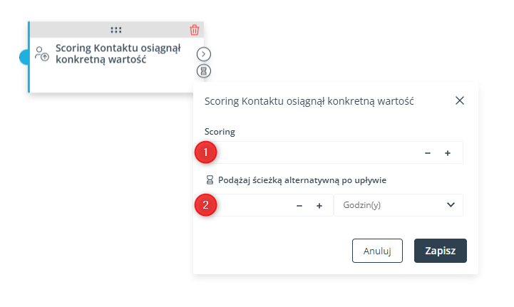 workflow zdarzenie scoring kontaktu osiagnal konkretna wartosc