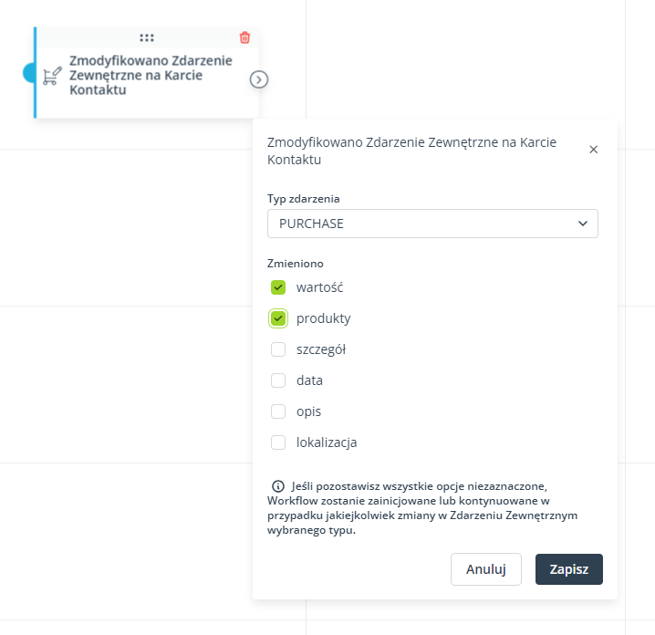 workflow zdarzenie przyklad