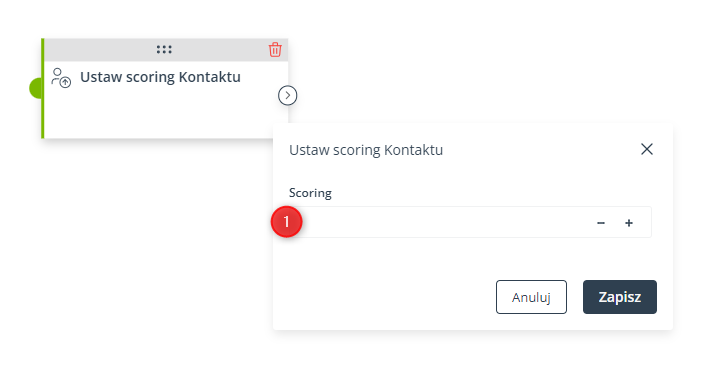 ustaw scoring kontaktu