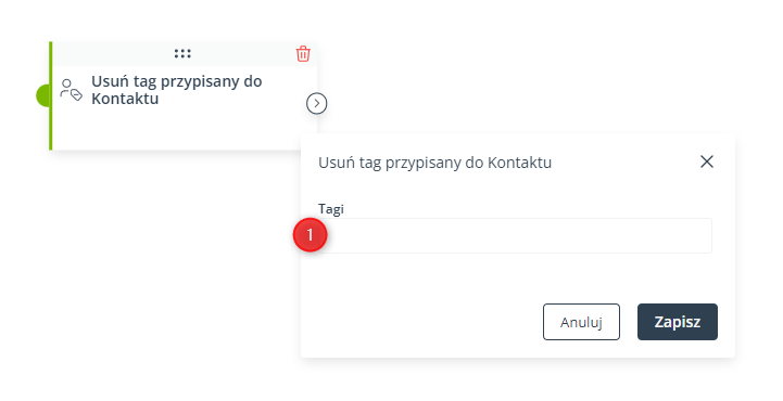usun tag przypisany do kontaktu