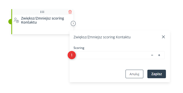 zwieksz zmniejsz scoring kontaktu