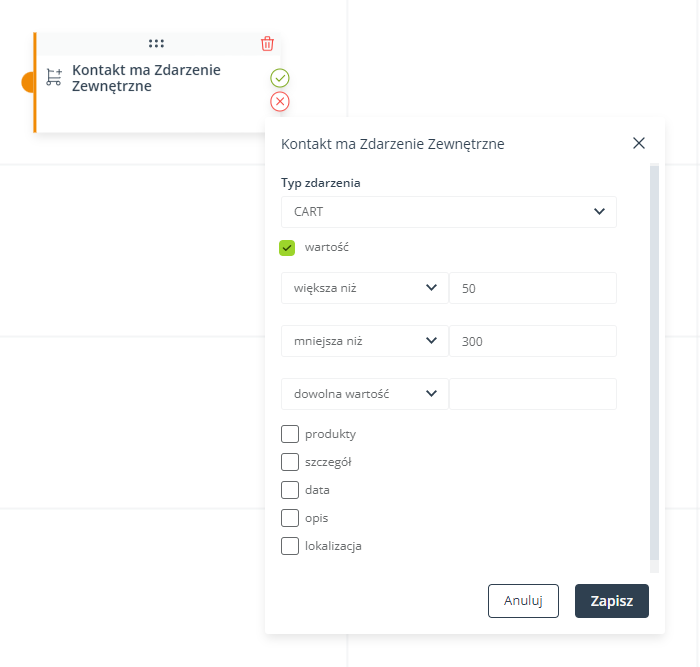 workflow warunek wartosc przyklad