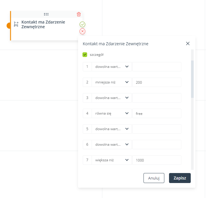 workflow warunek szczegol przyklad