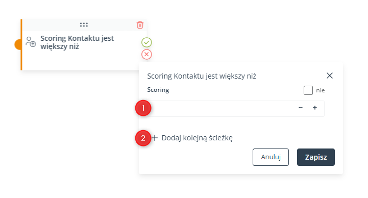 scoring kontaktu jest wiekszy niz