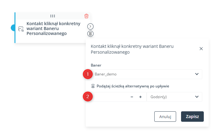 kontakt kliknal konkretny wariant baneru personalizowanego