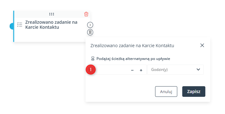 zrealizowano zadanie na karcie kontaktu