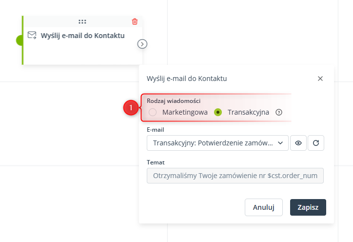 emaile transakcyjne workflow